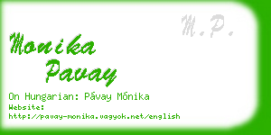 monika pavay business card